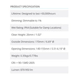 2Pk Radiance LPC 0170 LED Downlight 3000-4500K 10.6W 870-950lm Dimmable - Prism One