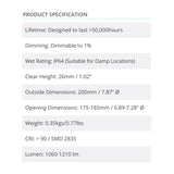 2Pk Radiance LPC 0200 LED Downlight 3000-4500K 11W 1060-1210lm Dimmable - Prism One