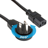 90º 360 Rotating Plug Power Cables - Prism One