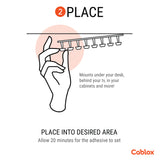 Cablox 8x8 2 Pack Bundle Premium Cable Management Adhesive Cord Organizer Universal Cable Fit - Prism One