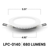 Radiance LPC 0140 LED Downlight | 3000-4500K | 8W | 570-680lm Dimmable - Prism One