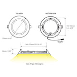 2Pk Radiance LPC 0170 LED Downlight 3000-4500K 10.6W 870-950lm Dimmable  - Prism One